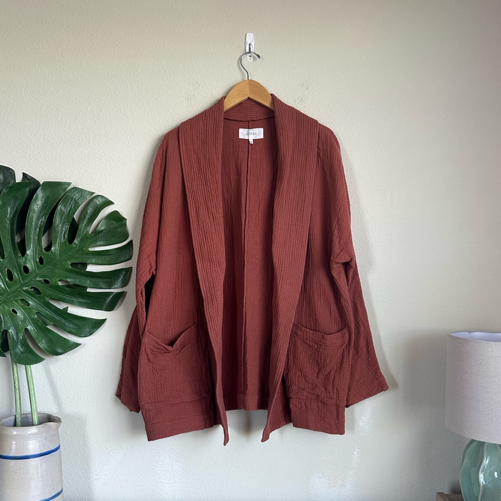 The Great. Textured Cotton Kimono Jacket